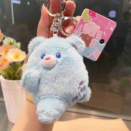 Bjørn Nøglering Plys Legetøj BLÅ HØJRE