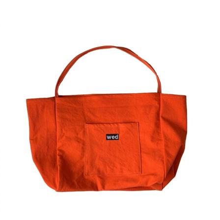 Oransje veske mote koreanske kvinners veske en skulder stor kapasitet mote trykk handlepose lerret tote bag