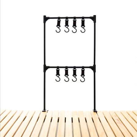 Camping Hängställning Camping Lamp Stativ Hållare Vikbar Camping Köksredskap Hylla med krokar för Camping Fiske Picknick BBQ