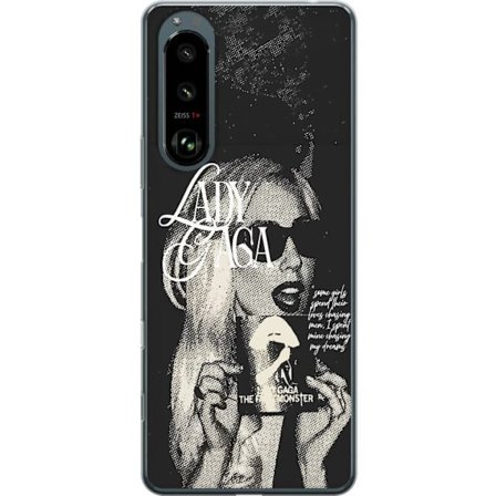 Kompatibelt Mobildeksel til Sony Xperia 5 III Lady Gaga svart-hvit retroplakat med solbriller og popkonst-estetikk