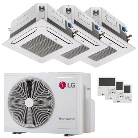 Condizionatore LG Cassetta 4 vie LG trial split 9000+9000+9000 BTU inverter A+++ unità esterna 5.3 kW