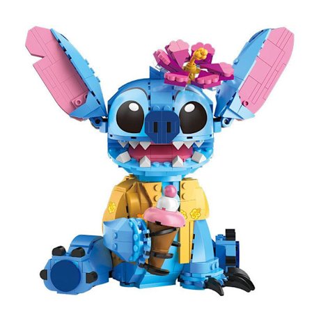 Lekesett – Byggbar Stitch-figur med iskrem, morsomt sett for barn fra 9 år, perfekt gave til jenter, gutter og fans