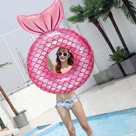 Rosa havfrue oppblåsbar bassengflyter oppblåsbar bassengflyter lounge