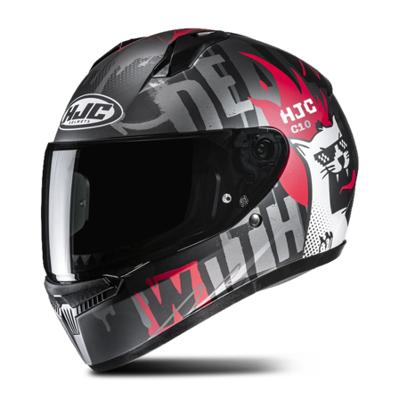 Helhjelm HJC C10 Fop Svart/Rød L