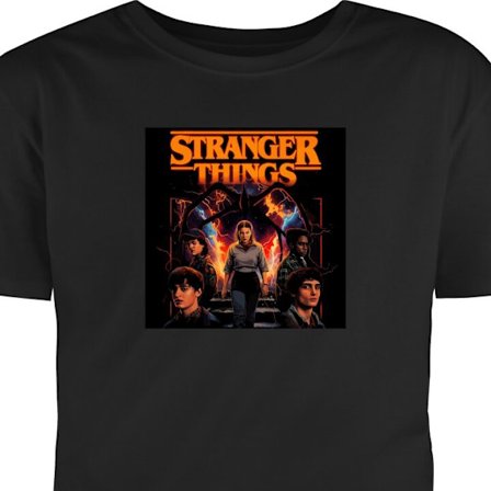 Barn T-shirt Stranger Things Netflix serie sci-fi mysterium svart 7-8 år