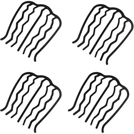 Metall Hårkamnåler - U-formede Hårnåler, Vintage Svarte Sidekammer for Hårknute og Hårklemmer