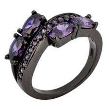 18K SVART Guldfyllda guld Filled gulddoublé Ring Cubic Zirconia