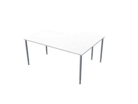 LANAB DESIGN Skrivbord Vänster 160x120cm vitlaminat/grå - Lyreco - Kontorsmöbler och inredning - Bord och hurtsar - Skrivbord - Fasta