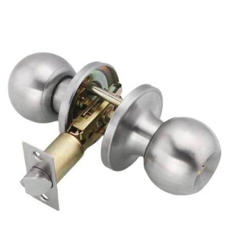 2 x Dørhåndtak, Rund Knappelås Dørlås, Nøkkellås, Falle Størrelse