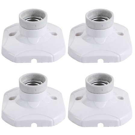 4-Stk E27 Lampefod til Væg- eller Loftlamper