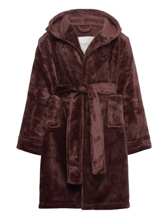Rosemunde Kids Rhflurry Kids Hooded Fleece Robe - Brown - 176