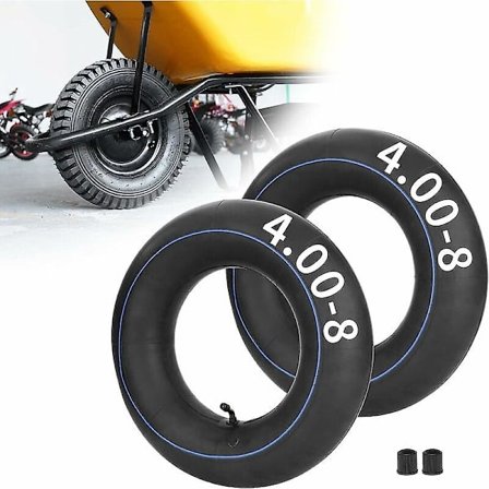 Pakke 4.80/4.00-8" Heavy Duty Slange Minibike Karting Klippere Håndtrucker Trillebårer Tralle Isobutylen Isopren Gummi