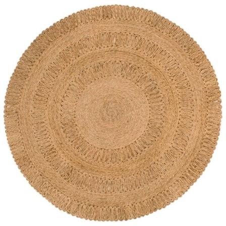 Vidaxl Jutematta Handflätad 150 Cm Rund Brun
