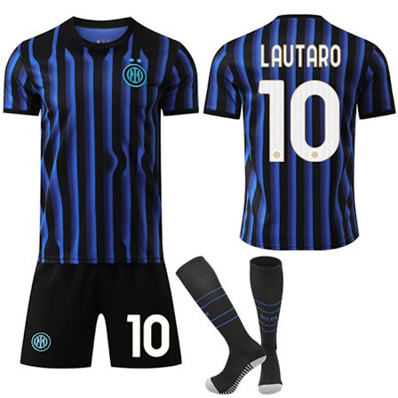Internazionale Milanon kotipaitasarja aikuisille kaudelle 2025-2026, sukat mukana, No.10 Lautaro_max No.7