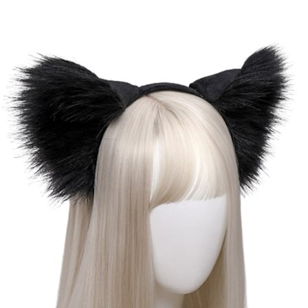 Animal Fox Cat Ears Hårband Halloween Party Dam Kostym Håraccessoarer Cosplay Kostym Håraccessoarer (Peruker Ingår Ej) Vit