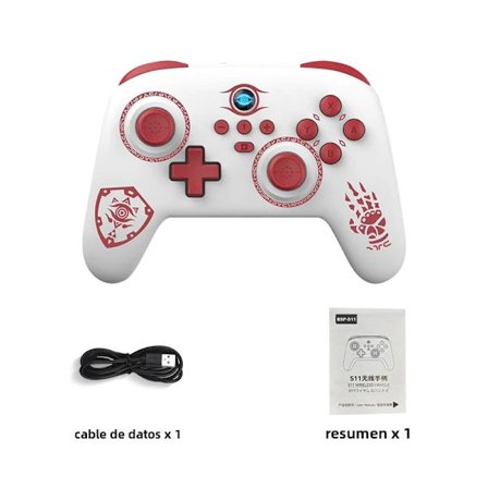 Rødt og hvidt farveskema Trådløs spilcontroller Switch Pro Gamepad til Nintendo Switch OLED/Lite Joystick Kompatibel med Steam Yuzu PC