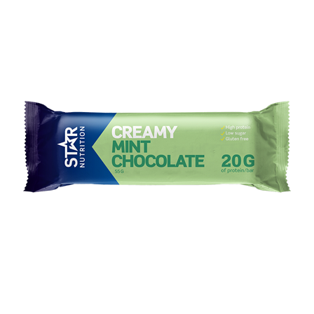 Proteinbars Star Nutrition Proteinbar 55 g, Mint Chocolate - Bodyman.dk