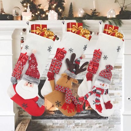 3-pack julstrumpor, 49 cm stora