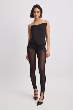 NA-KD Haut bandeau asymétrique - Top Nouvel an - Noir - EU 32