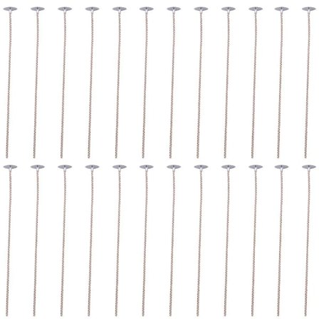 100 stk. ECO veker for soyalys, 20 cm ferdigvokset lysveke for lyslaging, tykk lysveke med base