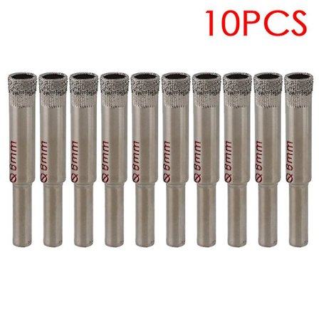 10 st/set 8MM Diamantbelagda Borrtillbehör Borr Hålsåg Glas Granitskärare Öppnare