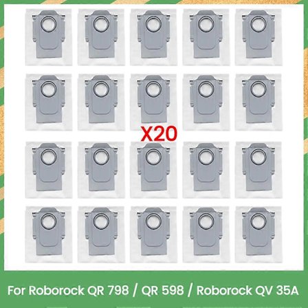 Reservedele Støvpose til Roborock QV 35A / QR 598 / QR 798 Robotstøvsuger Tilbehør 12 stk