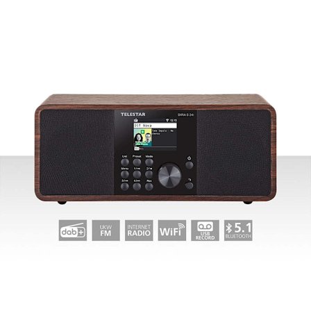 DIRA S 24i Monitoiminen Stereoradio DAB+ / FM / Internet / Bluetooth Puu
