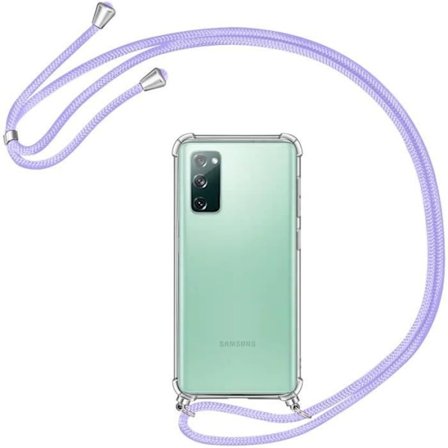 Coque og Halsrem - BOOLING - til Samsung Galaxy S20 FE - TPU AntiChoc - Transparent-Lilla - Snor inkluderet