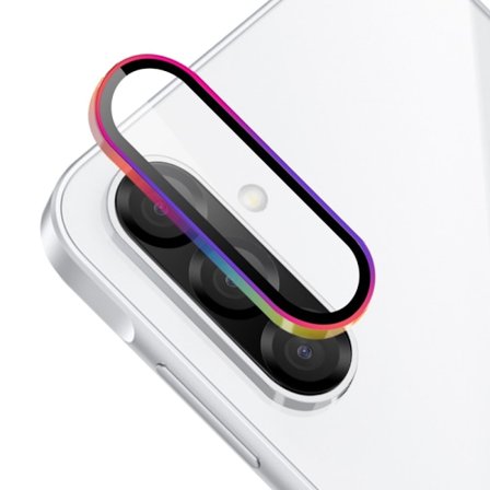 SKALO Samsung A56 5G ENKAY Kamerabeskyttelse Metalring - Rainbow