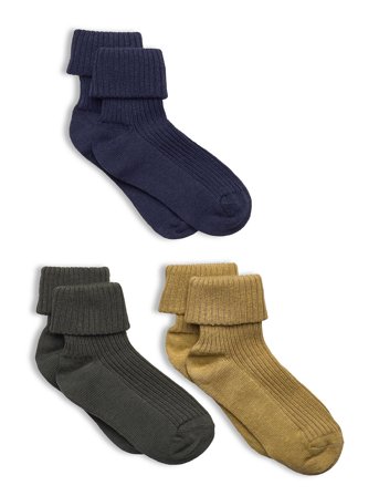 Minymo Baby Sock Rib (3 Pack) - Blue - 19-22