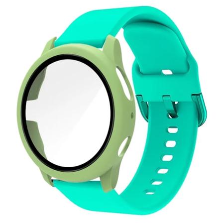 20 mm rem til Samsung Galaxy Watch 4/5/6 40 mm 44 mm rem til Galaxy Watch Active 2 40 mm 44 mm beskyttende stødabsorberende Mint Grass Green Galaxy 