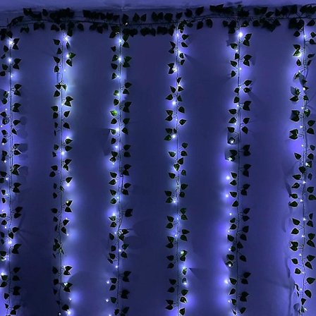 12 st LED-ljusslinga 2,3 m 3x3 m LED-lövkrans Bröllop