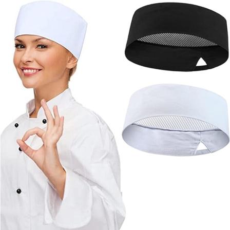 2 stk. kokkehat, unisex kokkehatte, justerbar og åndbar køkkenkokkehat, gastronomihat, fødevareservice kokkehat til køkkenrestaurant, sort hvid