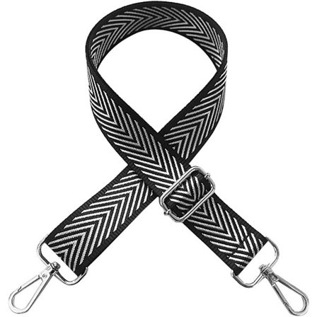 1 stk 3,8 cm justerbar skulderstropp, svart vannkrusning bred veskestropp