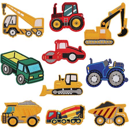 10 Stykker - Strygemærker - Broderi - Søde Tegneserie Bygningskort - Broderimærker - Til DIY Tilbehør Hatte Jakker Tasker Jeans