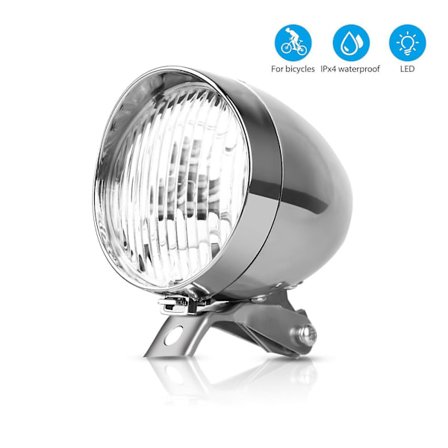 Klassinen kromi retro polkupyörän led-valo etuvalo pyöräily etuvalo