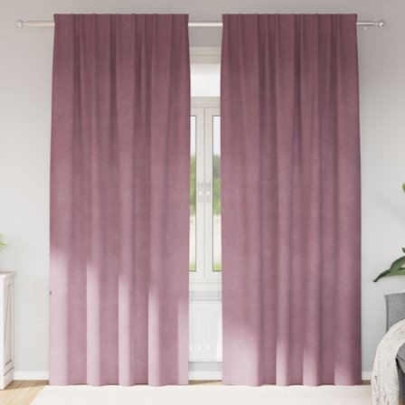 Mörkläggningsgardiner 2 pcs Mörkrosa 140 x 260 cm Sammet