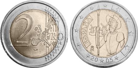Spanien 2005 - 400 året for Don Quijote - 2 euro mønt