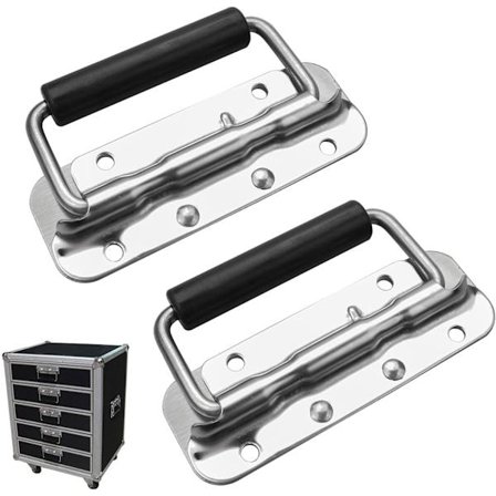 2 kpl metalliset arkkuvetolaukut, jousi taittuva rautakauppa, 122x41mm ruostumaton teräs kotelokahva työkalulaatikoiden säilytyslaatikoihin