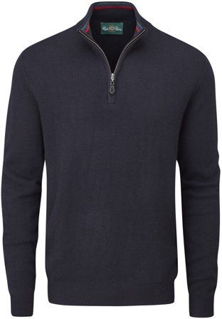 Alan Paine M's Streetly 1/2 Zip Mock Neck Navy