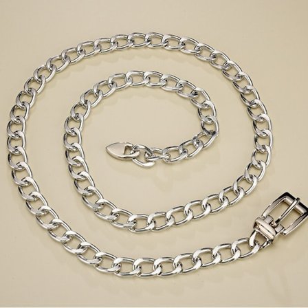 Metal Bæltespænde med Kæde til Jeans, Taljerem, Hip Hop Stil