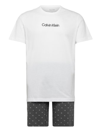 Calvin Klein Ss Tee And Short Set - White - XL