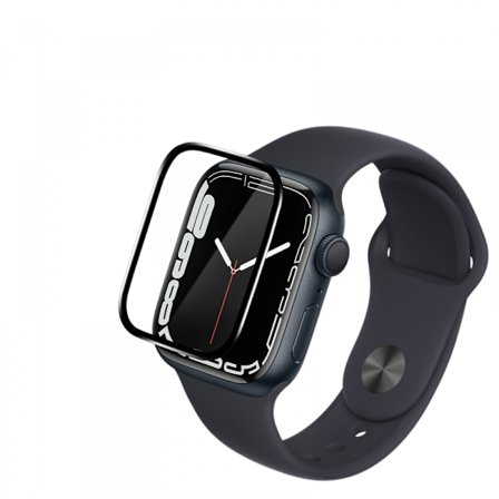 4 st mjuka 3D böjda kanter skärmskyddsfilm i glas för Apple Watch Series 7 45 mm, full täckning, reptålig, anti-bubbla, HD