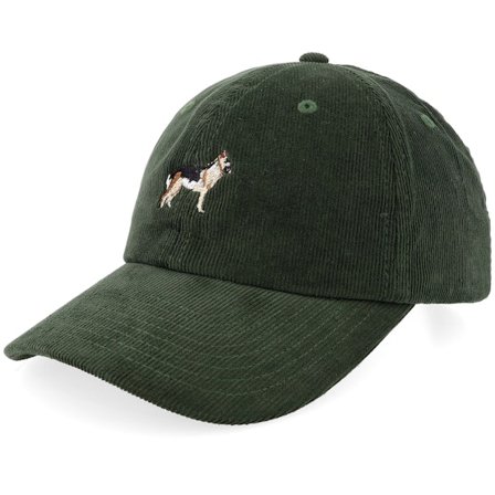 Iconic - Vert unconstructed Casquette - German Shepherd Dog Heritage Cord Dark Olive Dad Cap @ Hatstore