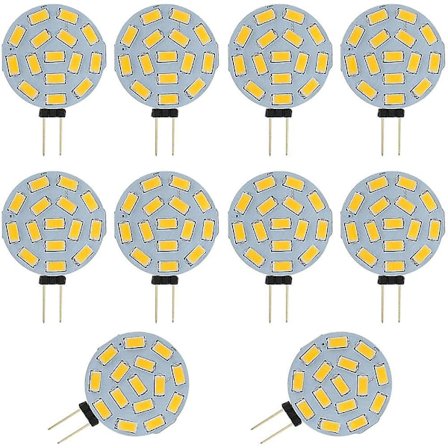 10 stk LED Bi-pin lyspære 2W G4 Rund 15 SMD5730 DC AC 12-24V
