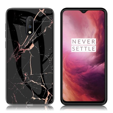 Fantasy Marble OnePlus 7 kuoret - Musta / Kulta