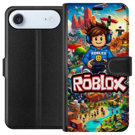 Kompatibel Tegnebogsetui til Apple iPhone 17 Air Roblox-verden med spilkarakterer og farverige eventyr fyldt med action og flyvende køretøjer