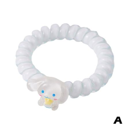 Härlig flicka Sanrio tecknad hårrep Söt Cinnamoroll Kuromi Mel Cinnamon Dog one size