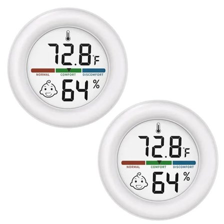 2 st Termometer och Hygrometer – Digital inomhusmätare med LCD-display för temperatur och luftfuktighet_OF