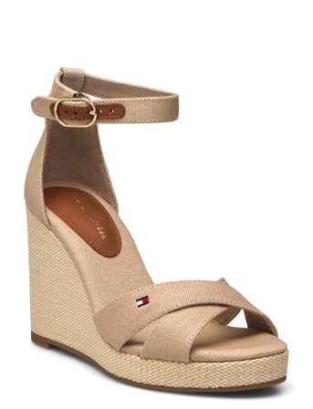 Tommy Hilfiger Flag High Wedge Espad Crisscross - Beige - 40